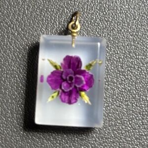 Vintage 1980's Resin Floral Charm